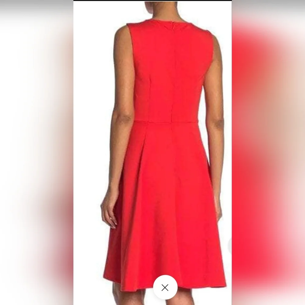 T Tahari TD901033 - Sleeveless A-Line Short Red dress  NWT.  Size 6 - Picture 2 of 10